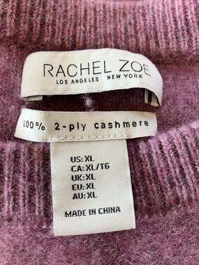 Rachel Zoe Dusty Rose Cashmere Crewneck Sweater